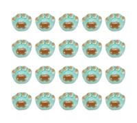 sourcing map 20 Pcs Paw Print Porcelain Beads, Cute Handmade Animal Footprint Porcelain Ceramic Beads Pet Cat Paw Beading 2.5mm Holes for DIY Crafts Jewelry Making Bracelets, Bright Blue