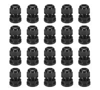 sourcing map 20 Pcs PG11 Cable Glands Adjustable 6-10mm PA6 Nylon IP68 Waterproof Connectors with Seals Anti-Corrosion for Industrial/Outdoor Electrical Systems (Black)