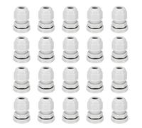 sourcing map 20 Pcs PG9 Cable Glands Adjustable 4-8mm PA6 Nylon IP68 Waterproof Connectors with Seals Anti-Corrosion for Industrial/Outdoor Electrical Systems (White)