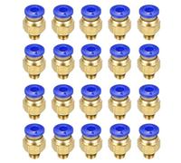 sourcing map 20 Pcs Pneumatic Fitting, PC4-M6 Push to Connect Pneumatic Tube Fittings, Straight Through Fitting for 3D Printer, 2x4mm Tubes, Blue