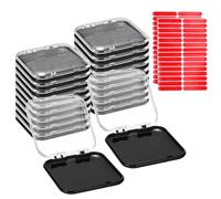 sourcing map 20 Pcs Press on Nail Storage Box with Adhesive Double Sided Tape, Acrylic Nail Display Box for Nail Salon Home Storage Supplies, Clear/Black