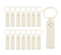 sourcing map 20 Pcs PU Leather Keychain Blanks Bulk Laser Engraving Keychain Leather Key Fob Kit with Key Rings for DIY Supplies Gifts (White, 3.7" x 0.7")