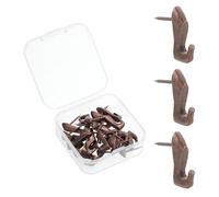 sourcing map 20 Pcs Push Pin Picture Hooks, Zinc Alloy Picture Hanging Nails Thumb Tacks Hanging Hooks with Nails for Wall Wooden Board, Copper