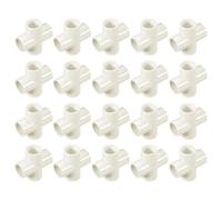 Sourcing Map 20 Pcs PVC Cross Connector, 0.8" ID x 1" OD, White, PVC Material for DIY Garden Support, Furniture, Irrigation & Plumbing