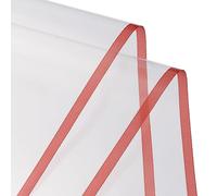 sourcing map 20 Pcs Rose Red Edge Clear Flower Wrapping Paper 23x23 Inch Clear Gift Wrap Paper Sheet for Gift Baskets Waterproof Florists Wrapping Paper for Flower, Gift Box Packaging