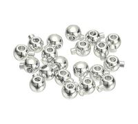 sourcing map 20 Pcs Round Crimp Beads, 3.2mm Copper Spacer Beads Connectors Loose Beading Findings End Stopper for Earrings Necklaces Bracelets Pendant DIY Crafts, White