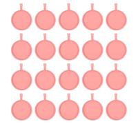 sourcing map 20 Pcs Round Pattern Pendant Trays Kit, 25mm Alloy Blank Bezel Pendant Base Flat Connector Settings for Photo Charm Jewelry Making DIY Crafts, Light Pink