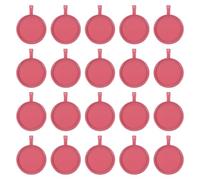 sourcing map 20 Pcs Round Pattern Pendant Trays Kit, 25mm Alloy Blank Bezel Pendant Base Flat Connector Settings for Photo Charm Jewelry Making DIY Crafts, Pink