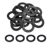 sourcing map 20 Pcs Rubber Washers, 15mm x 25mm x 3mm O-Ring Seals Hose Washer Plumbing Gaskets for Water Pipe Faucet Shower Head Garden Hose Seal, Black