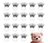 sourcing map 20 Pcs Safety Doll Eyelashes for Crocheting, 14mm Doll Eyelashes Safety Eye Accessories Plastic Stuffed Animals Crochet Supplies for DIY Doll Bear Puppet Making, Black