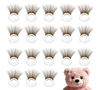 sourcing map 20 Pcs Safety Doll Eyelashes for Crocheting, 14mm Doll Eyelashes Safety Eye Accessories Plastic Stuffed Animals Crochet Supplies for DIY Doll Bear Puppet Making, Brown