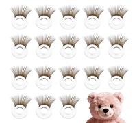 sourcing map 20 Pcs Safety Doll Eyelashes for Crocheting, 18mm Doll Eyelashes Safety Eye Accessories Plastic Stuffed Animals Crochet Supplies for DIY Doll Bear Puppet Making, Brown