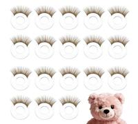 sourcing map 20 Pcs Safety Doll Eyelashes for Crocheting, 26mm Doll Eyelashes Safety Eye Accessories Plastic Stuffed Animals Crochet Supplies for DIY Doll Bear Puppet Making, Brown