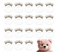 sourcing map 20 Pcs Safety Doll Eyelashes for Crocheting, 35mm Doll Eyelashes Safety Eye Accessories Plastic Stuffed Animals Crochet Supplies for DIY Doll Bear Puppet Making, Brown