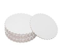 sourcing map 20 Pcs Scalloped Cake Circle Base, 6.9 Inch Wave Cake Cardboards Greaseproof Cardboard Round Wave Cake Pastry Pan Base for Weddings Parties Birthday Desserts Cupcake (White)