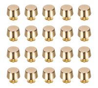 sourcing map 20 Pcs Screw Back Rivets Thread Surface 10mm Feet Flat Head Metal Studs Handbag Purse Stud Buckle Button Cap Rivets for DIY Leather Craft Clothes Belt Bags, Gold