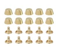 sourcing map 20 Pcs Screw Back Rivets, Zinc Alloy 1/2" Rivets Stud Handbag Purse Feet Flat Head Stud Buckle Button Cap Rivets for DIY Leather Craft Clothes Belt Bags, Light Gold