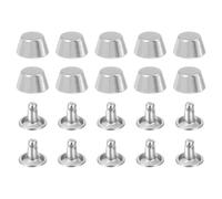 sourcing map 20 Pcs Screw Back Rivets, Zinc Alloy 1/2" Rivets Stud Handbag Purse Feet Flat Head Stud Buckle Button Cap Rivets for DIY Leather Craft Clothes Belt Bags, White