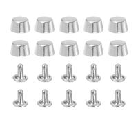 sourcing map 20 Pcs Screw Back Rivets, Zinc Alloy 5/16" Rivets Stud Handbag Purse Feet Flat Head Stud Buckle Button Cap Rivets for DIY Leather Craft Clothes Belt Bags, White