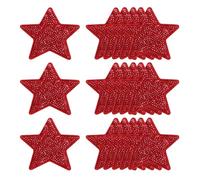 sourcing map 20 Pcs Sequin Star Iron on Patches, 2.6 x 2.4 Inch Embroidery Sequin Patches for Clothing Repair Backpack Shoes Decoration, Red