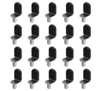 sourcing map 20 PCS Shelf Support Pegs Nickel Plated L-Shaped Clips Silicone Sleeve 1/4 Inch (6.35mm) Diameter for Kitchen Closet & Bookcase Shelves