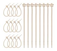 sourcing map 20 Pcs Silicone Cable Ties, Silicone Zip Ties, Reusable Twist Straps Food Bag Cord Organizer for Kitchen Home Food Snack Bread Candy Office Travel, Beige