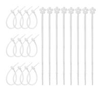 sourcing map 20 Pcs Silicone Cable Ties, Silicone Zip Ties, Reusable Twist Straps Food Bag Cord Organizer for Kitchen Home Food Snack Bread Candy Office Travel, Translucent White
