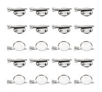 sourcing map 20 Pcs Silver Brooch Blank Round Trays with Alligator Clip and Pin Metal Brooch Clasp Clip Pins Disc Base for Corsage ID Badges Name Cards Tags DIY Craft (36mm/1.4")