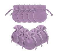 sourcing map 20 Pcs Small Velvet Drawstring Pouches, 2.8" x 3.5" Flannel Calabash Shape Drawstring Jewelry Pouches Velvet Jewelry Bags for Wedding Birthday Party Favors, Purple