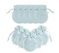 sourcing map 20 Pcs Small Velvet Drawstring Pouches, 3.5" x 4.7" Flannel Calabash Shape Drawstring Jewelry Pouches Velvet Jewelry Bags for Wedding Birthday Party Favors, Light Blue