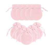 sourcing map 20 Pcs Small Velvet Drawstring Pouches, 3.5" x 4.7" Flannel Calabash Shape Drawstring Jewelry Pouches Velvet Jewelry Bags for Wedding Birthday Party Favors, Pink