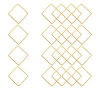 sourcing map 20 Pcs Square Open Beading Hoop, 16x16mm Beading Hoop Rings Round Beading Hoop Wire Hoops for DIY Art Creation Crafts, Gold Tone