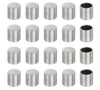 sourcing map 20 Pcs Stainless Steel Cord End Caps, 5 mm End Cap Barrel Beads Leather Cord End Caps for Jewelry Making DIY Tassel 6.5 mm Length Silver