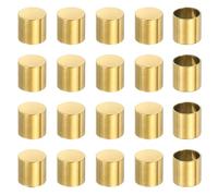 sourcing map 20 Pcs Stainless Steel Cord End Caps, 8 mm End Cap Barrel Beads Leather Cord End Caps for Jewelry Making DIY Tassel 8.2 mm Length Golden