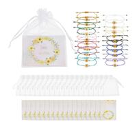sourcing map 20 Pcs Sunflower Bracelets Bohemia Surf Friendship Bracelet Adjustable Sunflower Braided Rope String Set with Card & Mesh Bag for Women Trendy Jewelry Couple Gifts, Multicolor