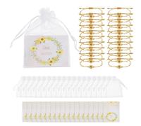 sourcing map 20 Pcs Sunflower Bracelets Bohemia Surf Friendship Bracelet Adjustable Sunflower Braided Rope String Set with Card & Mesh Bag for Women Trendy Jewelry Couple Gifts, Orange