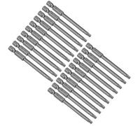 sourcing map 20 Pcs T20 Magnetic Torx Screwdriver Bits, 1/4 Inch Hex Shank 3-inch Length S2 Security Tamper Proof Screw Driver Kit Tools