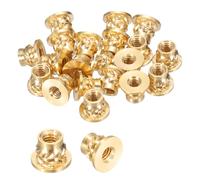 sourcing map 20 Pcs Threaded Inserts, M2 x 3.5mm H x 3.6mm OD Brass Metric Knurled Flange T-Nuts Female Threaded Heat Set Inserts Embedment Nut for Plastic and 3D Printing Components