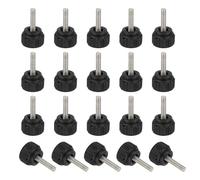 sourcing map 20 Pcs Threaded Knurled Thumbscrew, M3 x 12mm Monitor Mount Arm Screws Stainless Steel Clamping Knobs Grip Thumb Screw for Computer TV