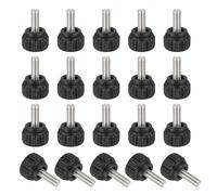 sourcing map 20 Pcs Threaded Knurled Thumbscrew, M4 x 10mm Monitor Mount Arm Screws Stainless Steel Clamping Knobs Grip Thumb Screw for Computer TV