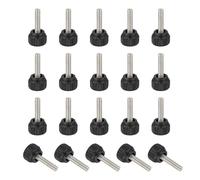 sourcing map 20 Pcs Threaded Knurled Thumbscrew, M4 x 16mm Monitor Mount Arm Screws Stainless Steel Clamping Knobs Grip Thumb Screw for Computer TV