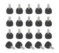 sourcing map 20 Pcs Threaded Knurled Thumbscrew, M4 x 8mm Monitor Mount Arm Screws Stainless Steel Clamping Knobs Grip Thumb Screw for Computer TV