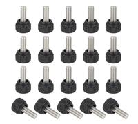sourcing map 20 Pcs Threaded Knurled Thumbscrew, M5 x 12mm Monitor Mount Arm Screws Stainless Steel Clamping Knobs Grip Thumb Screw for Computer TV