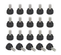 sourcing map 20 Pcs Threaded Knurled Thumbscrew, M5 x 8mm Monitor Mount Arm Screws Stainless Steel Clamping Knobs Grip Thumb Screw for Computer TV