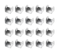 sourcing map 20 Pcs U Bracket for 1.81" Panels, 46 x 50 x 49mm Metal U Shaped Fasteners Brackets for Guardrail or Partitions Connection, Silver