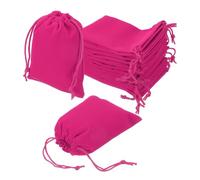 sourcing map 20 Pcs Velvet Drawstring Bag, 4 x 4.7 Inch Jewelry Velvet Pouches Gift Bags for Wedding Party Favor Candy Jewelry Packaging Organizing Storage, Rose Red