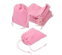sourcing map 20 Pcs Velvet Drawstring Bag, 4 x 4.7 Inch Jewelry Velvet Pouches Gift Bags for Wedding Party Favor Candy Jewelry Packaging Organizing Storage, Pink