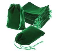 sourcing map 20 Pcs Velvet Drawstring Bag, 4 x 5 Inch Jewelry Velvet Pouches Gift Bags for Wedding Party Favor Candy Jewelry Packaging Organizing Storage, Dark Green