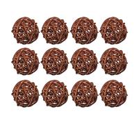sourcing map 20 Pcs Wicker Rattan Balls Decorative Balls 1.2Inch for Vase Fillers,Wedding,Garden,Hallway Party,Brown
