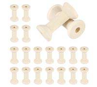 sourcing map 20 Pcs Wooden Spool for Craft, 1.6"/40 mm Wooden Empty Spools Unfinished Wooden Ribbon Spools for Art, Thread Twine Ribbon, DIY Crafts Home Decor (Wooden)